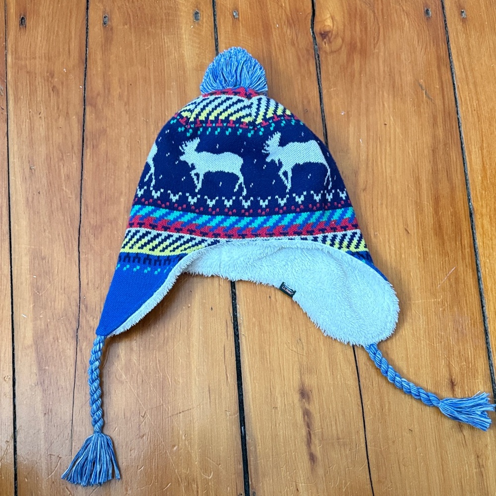 L.L. Bean Blue Kids Moose Hat
